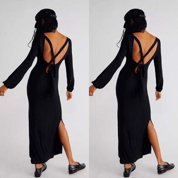 Free People Dresses & Skirts - New Free People FP Beach Midi Black Dress Size Small